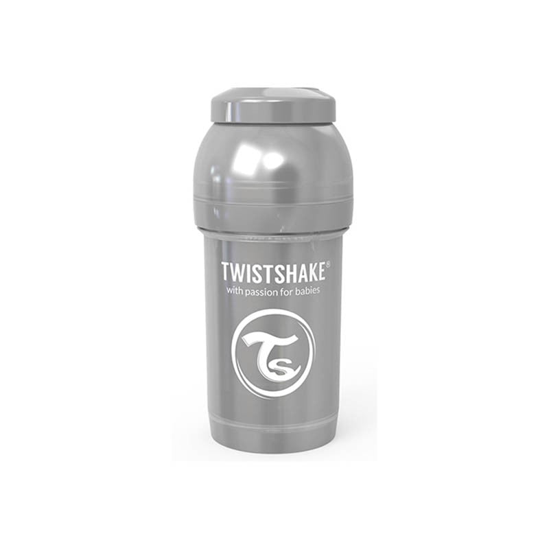 Шише Против Колики За Бебета Twistshake 180 Мл - Колекция Перла Сиво --- BebeMama