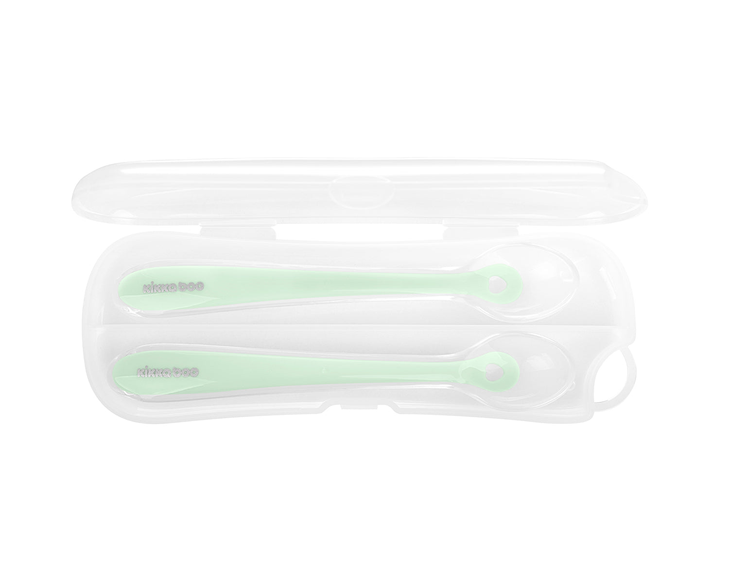 Лъжици Силиконови В Кутия 2Бр. Mint - Прибори - Kikkaboo - BebeMama