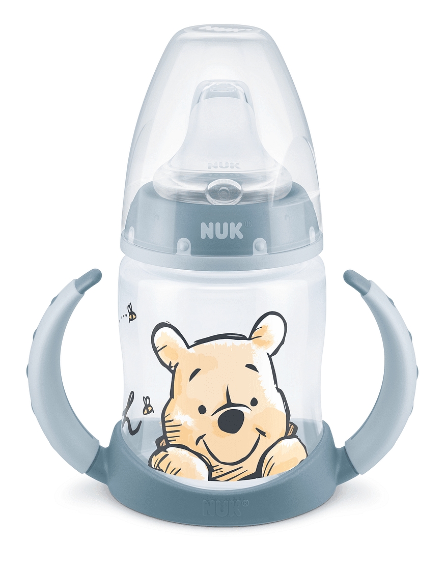 Nuk First Choice Рр Шише Temperature Control 150Мл. Със Силиконов Накрайник За Сок Disney - Син