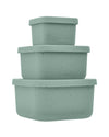 Set de 3 cutii alimentare din silicon platinat, salvie 