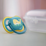 Залъгалка Ultra Air Philips Avent + Стерилизаторна Кутия, 18 М+., Китове, 2 Бр.