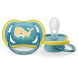 Залъгалка Ultra Air Philips Avent + Стерилизаторна Кутия, 18 М+., Китове, 2 Бр.