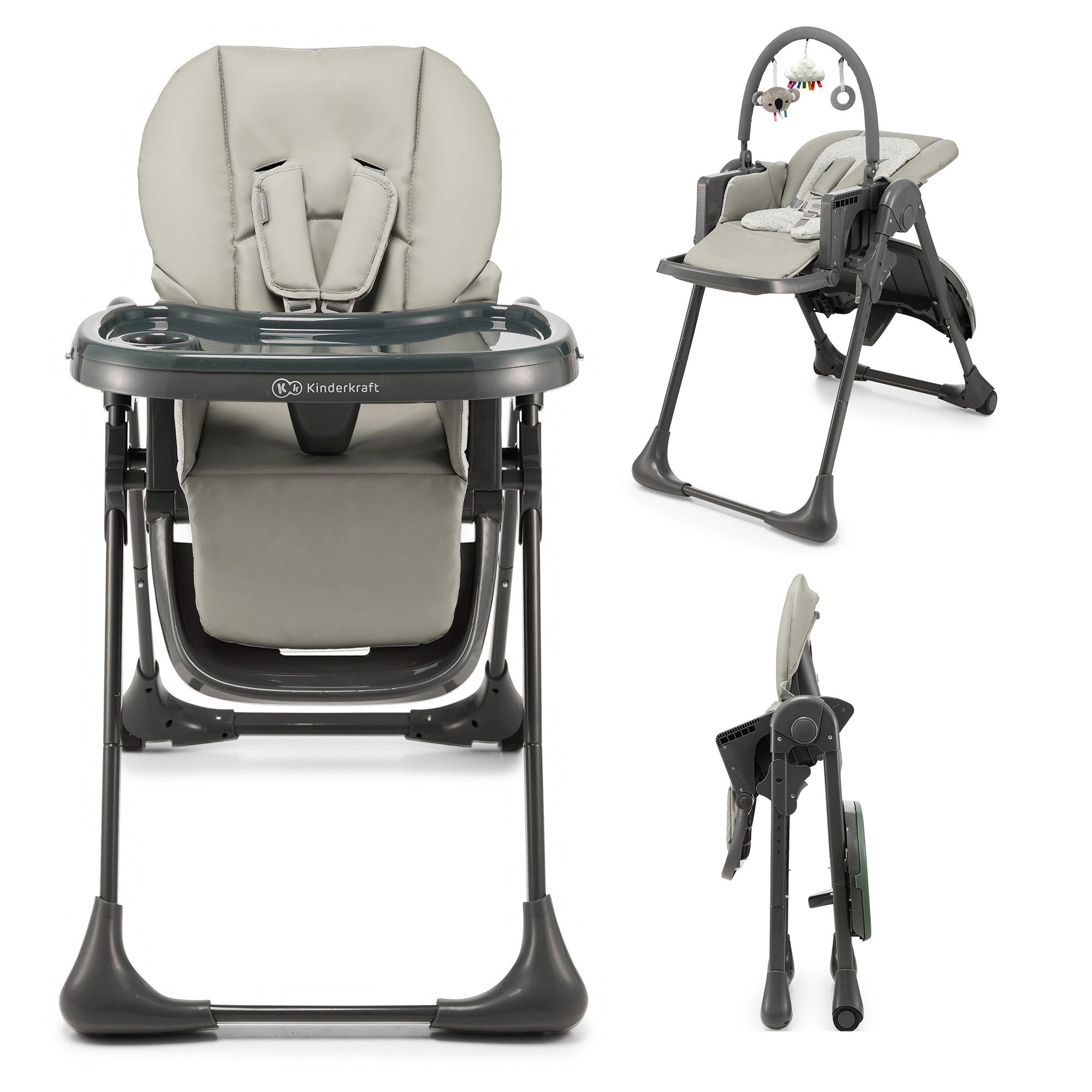 Столче За Хранене Kinderkraft Tummie Сиво --- BebeMama