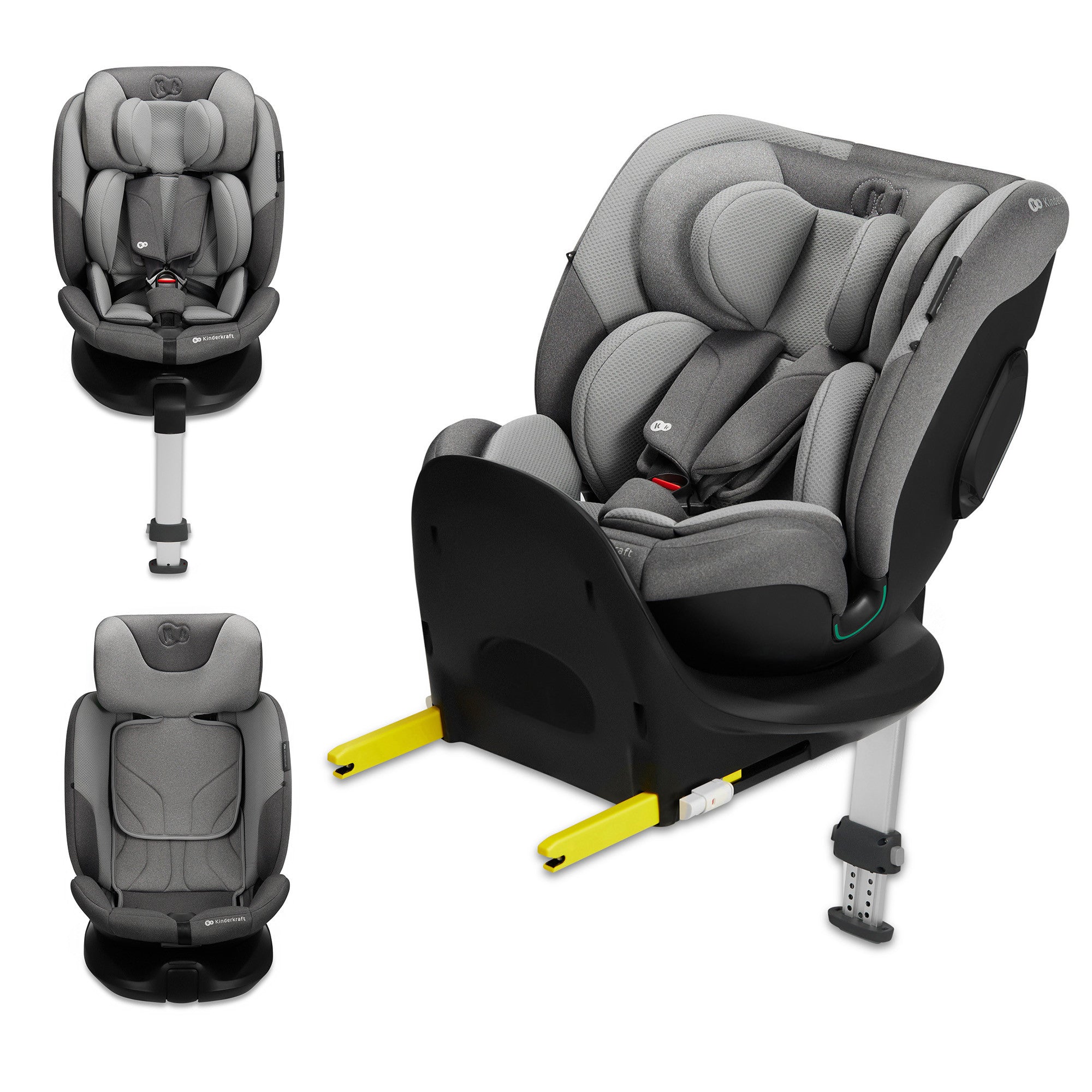 Столче За Кола Kinderkraft I-Fix I-Size Cool Grey --- BebeMama