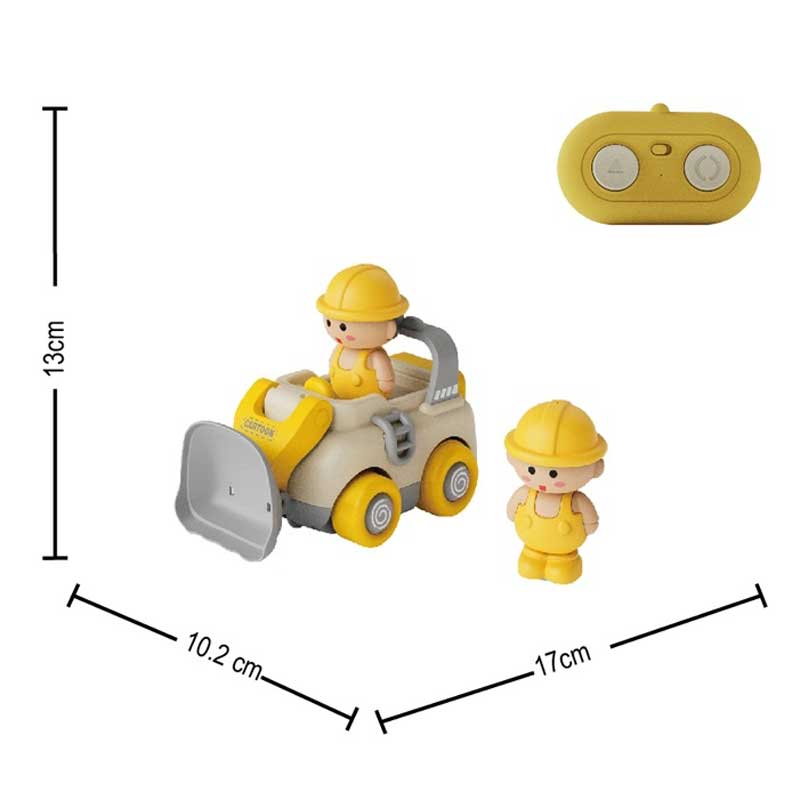 Cărucioare de construcții cu efecte sonore și telecomandă, galbene