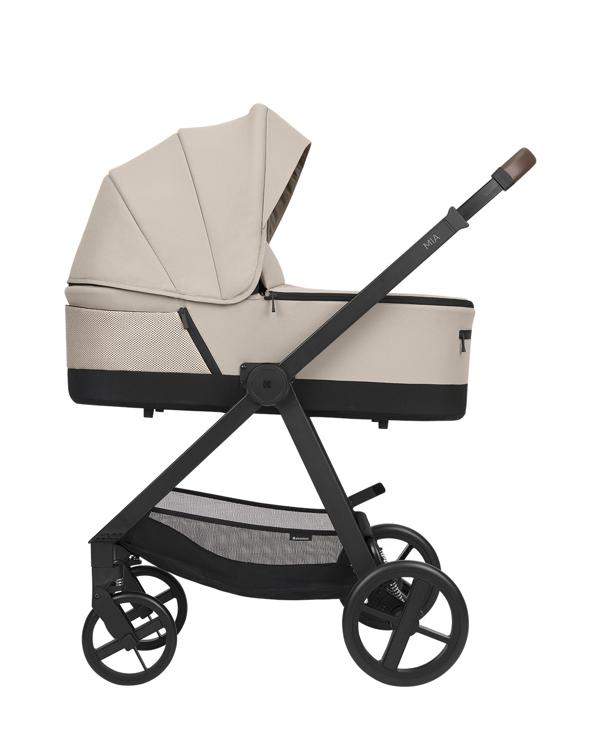 Комбинирана Количка 3в1 С Кош За Новородено Mia Beige 2026 Kikkaboo