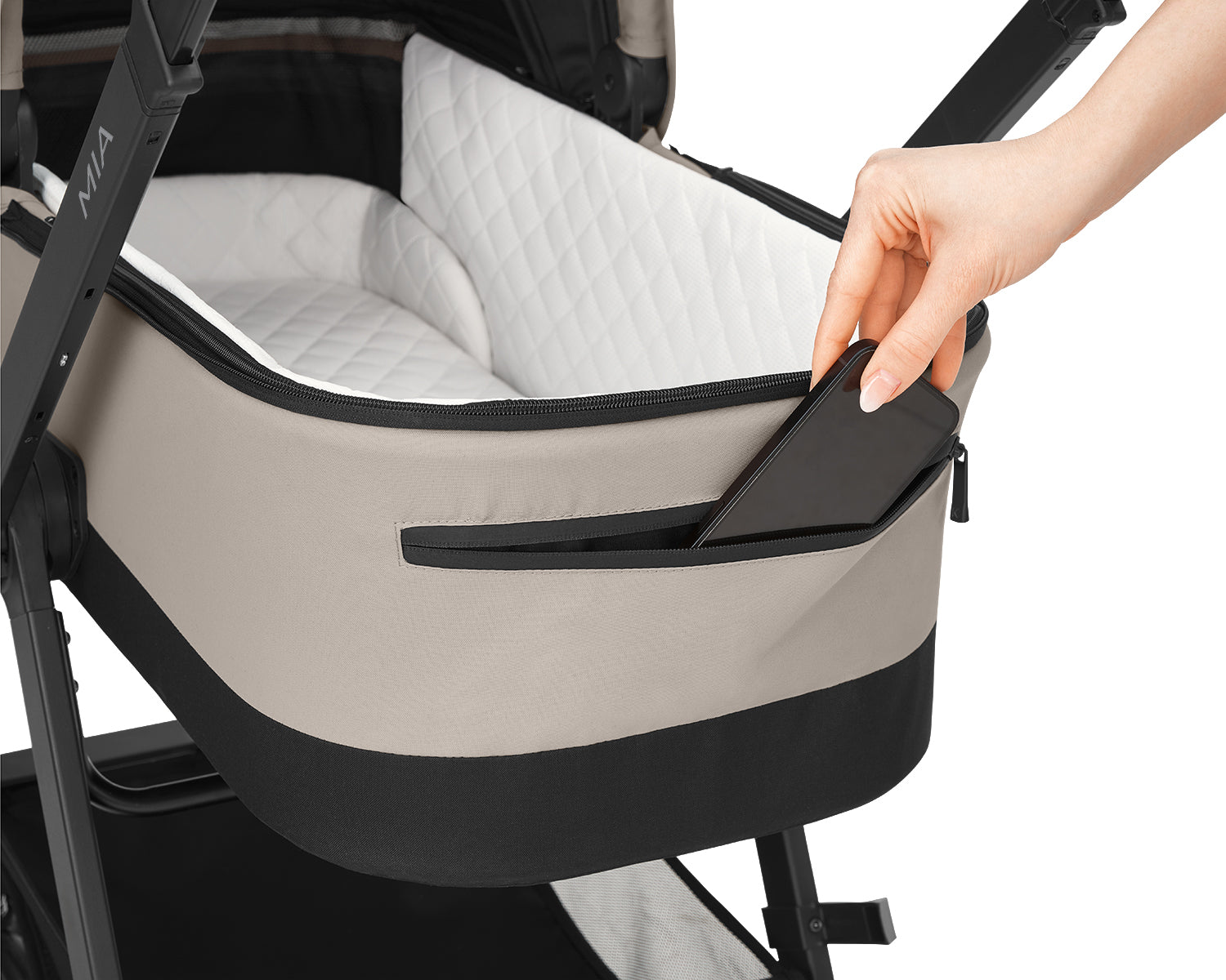 Комбинирана Количка 3в1 С Кош За Новородено Mia Beige 2026 Kikkaboo