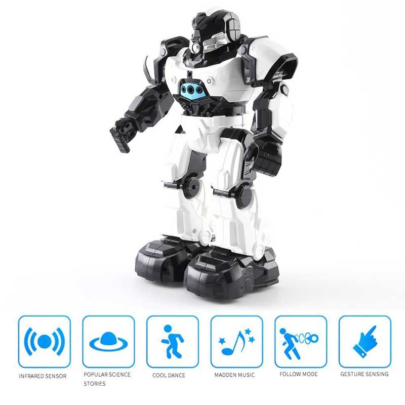 Robot cu tulpină dansatoare cu două moduri de control, alb