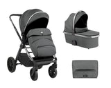 Комбинирана Количка 2В1 С Кош За Новородено Tiffany Dark Grey