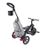 Tricicletă Globber Explorer Trike Deluxe Play 4 în 1 cu copertină, neagră.