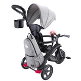 Tricicletă Globber Explorer Trike Deluxe Play 4 în 1 cu copertină, neagră.