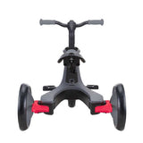Tricicletă Globber Explorer Trike Deluxe Play 4 în 1 cu copertină, neagră.