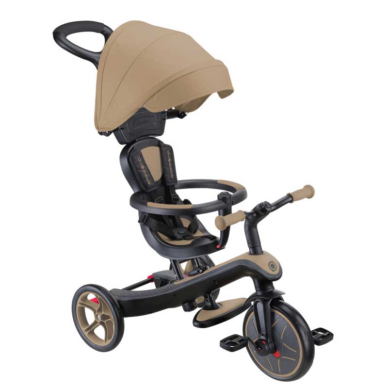 Tricicletă Globber Explorer 4 în 1 cu copertină bej