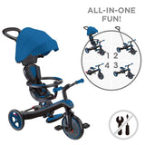 Tricicletă K 4 în 1 Globber Explorer Tricicletă cu copertină în culoarea albastru regal