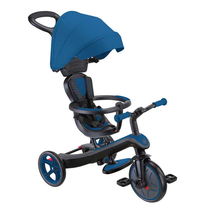 Tricicletă K 4 în 1 Globber Explorer Tricicletă cu copertină în culoarea albastru regal