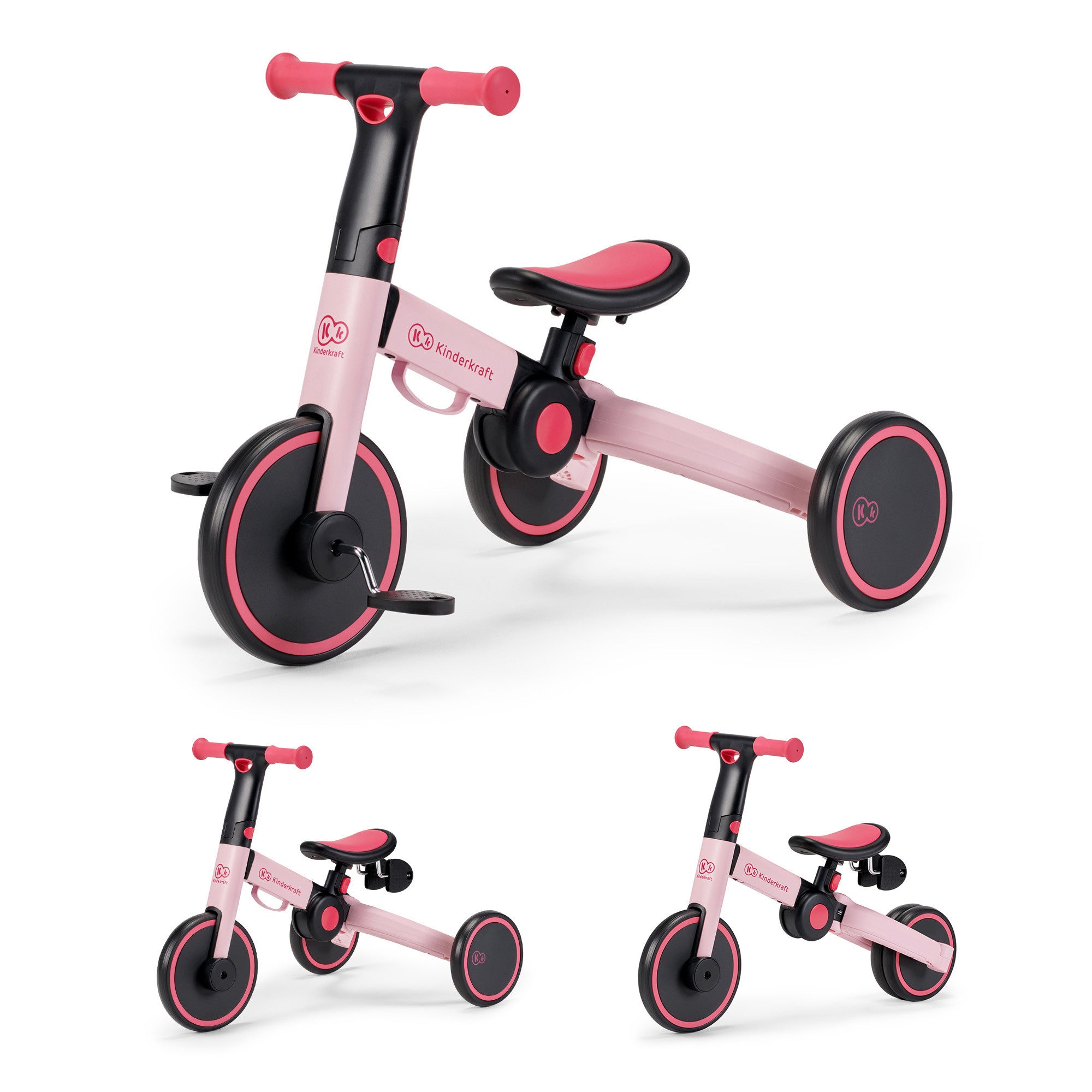Триколка Kinderkraft 4Trike 3В1 Pink --- BebeMama