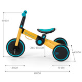 Триколка Kinderkraft 4Trike 3В1 Жълт --- BebeMama