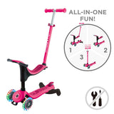 Тротинетка 4 В 1 Globber Go Up Sporty Lights 360° - Розова