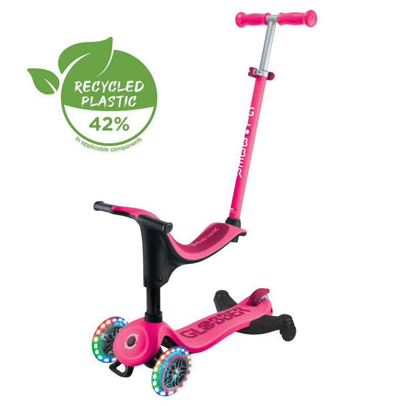 Тротинетка 4 В 1 Globber Go Up Sporty Lights 360° - Розова