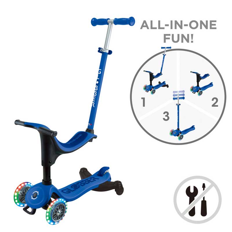 Тротинетка 4 В 1 Globber Go Up Sporty Lights 360° - Синя