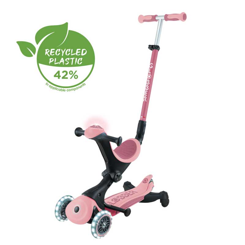 Тротинетка 5 В 1 Globber Go Up Deluxe Lights 360° - Пастелно Розова