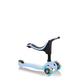 Тротинетка Globber 4 В 1 Със Стабилизатор Go Up Sporty Lights - Пастелно Синя --- BebeMama