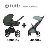 Uno 6+ Бебешка Количка 2в1 144 Pistaccio + Jogo+ Mint Tutis