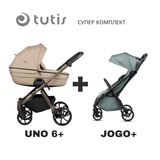 Uno 6+ Бебешка Количка 2в1 146 Nougat + Jogo+ Mint Tutis