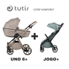 Uno 6+ Бебешка Количка 2в1 172 Taupe + Jogo+ Mint Tutis