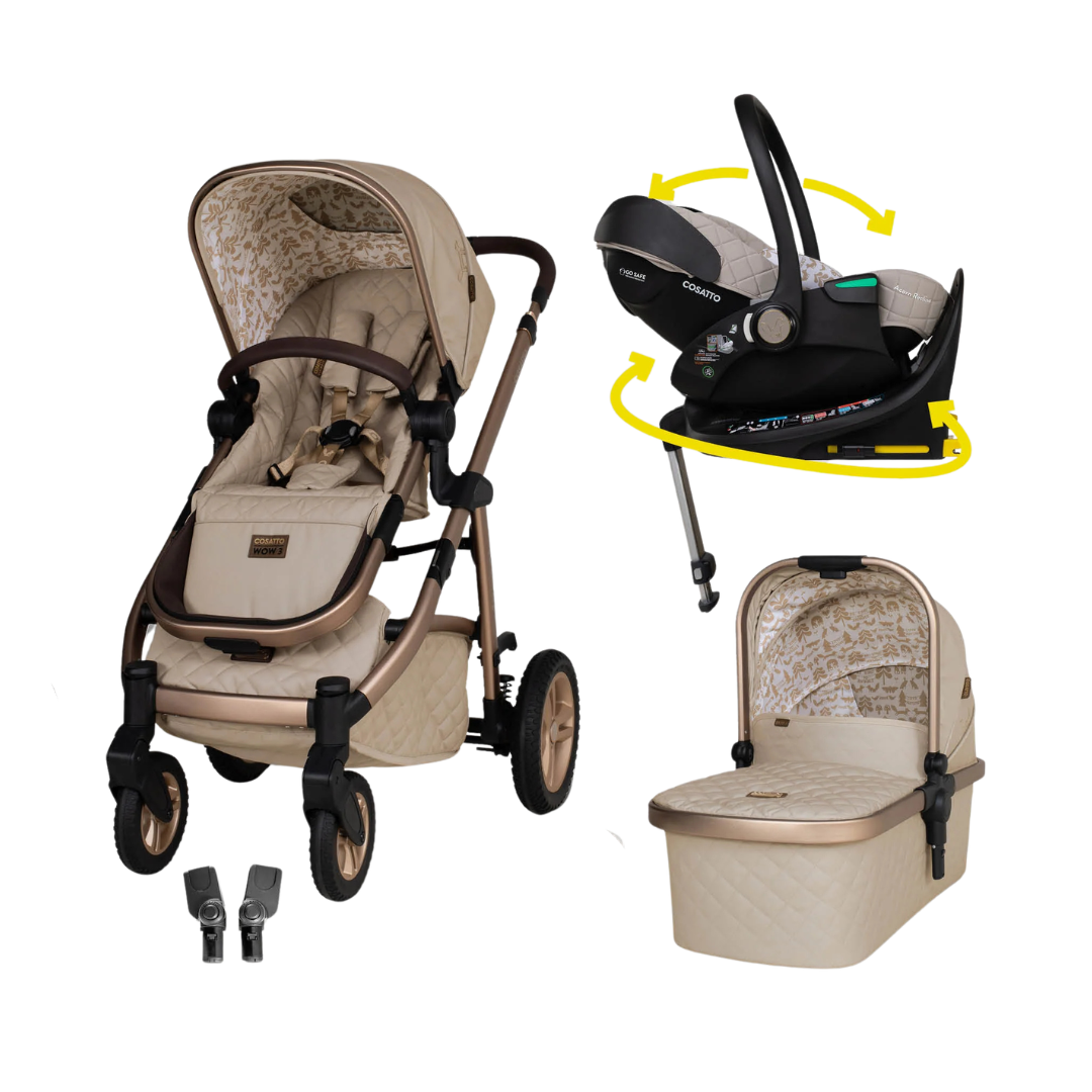 Ct5716 Wow 3 Бебешка Количка Whisper + Ct6085 Acorn Recline Столче За Кола + Ct6005 База Cosatto