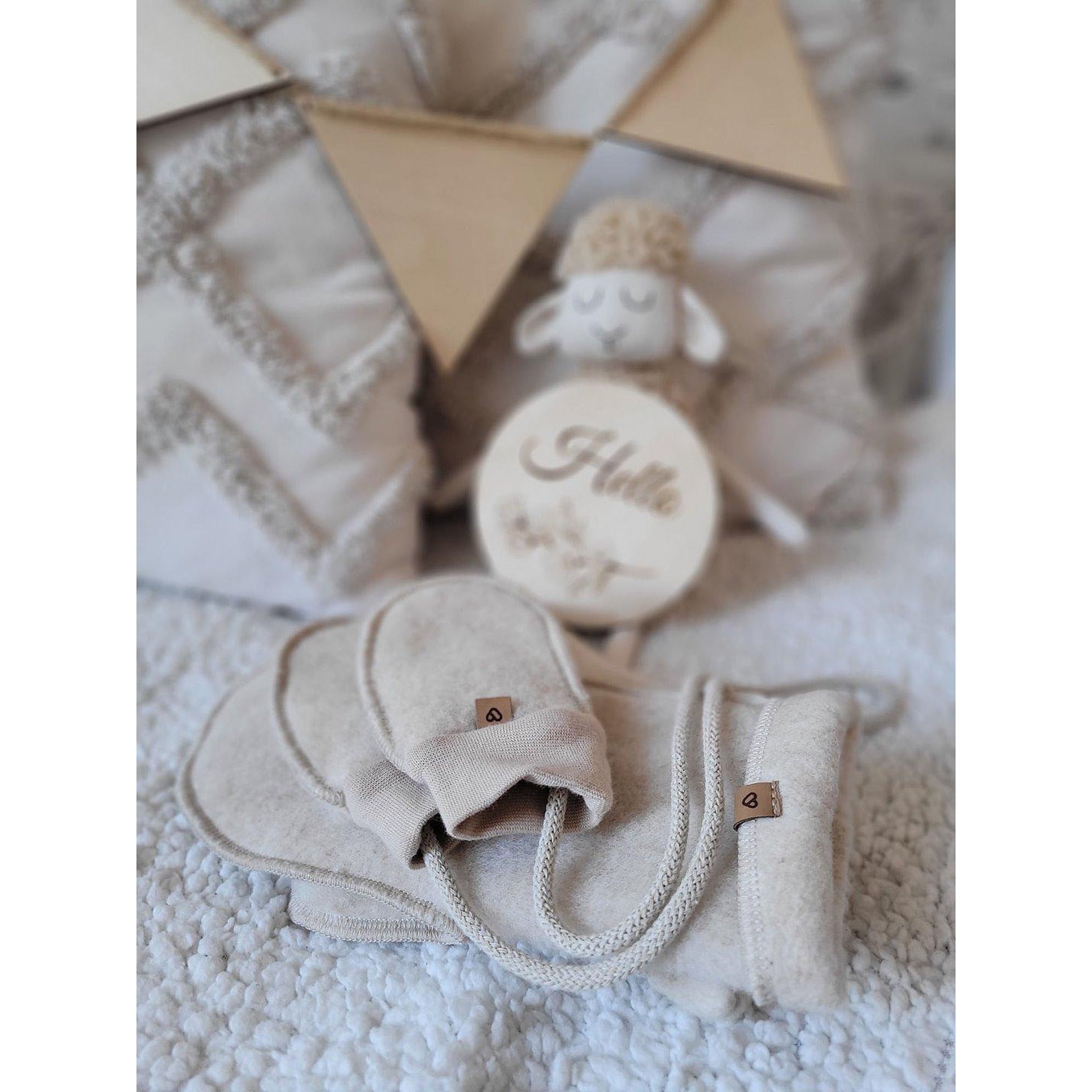 Бебешки Вълнени Ръкавички 0 12м Siera Beige Zaffiro