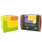 Cub puzzle 3D din lemn distractiv pentru copii