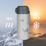 Термобутилка Със Силиконов Държач И Накрайник За Пиене 350 Ml Dino Zopa