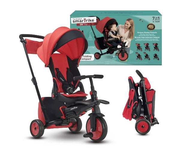 Сгъваема Триколка 7-В-1 Smartfold, Str7 J, Червена - Триколки - Smartrike - BebeMama