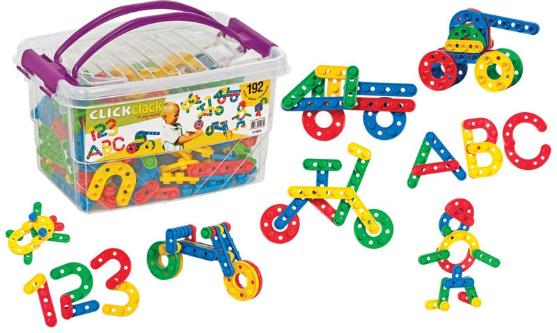 Конструктор Клик Клак Пъзел 192 Ел. 27Х18Х21 - Строители, Мозайки И Конструктори - Thesmileofyourbaby - BebeMama