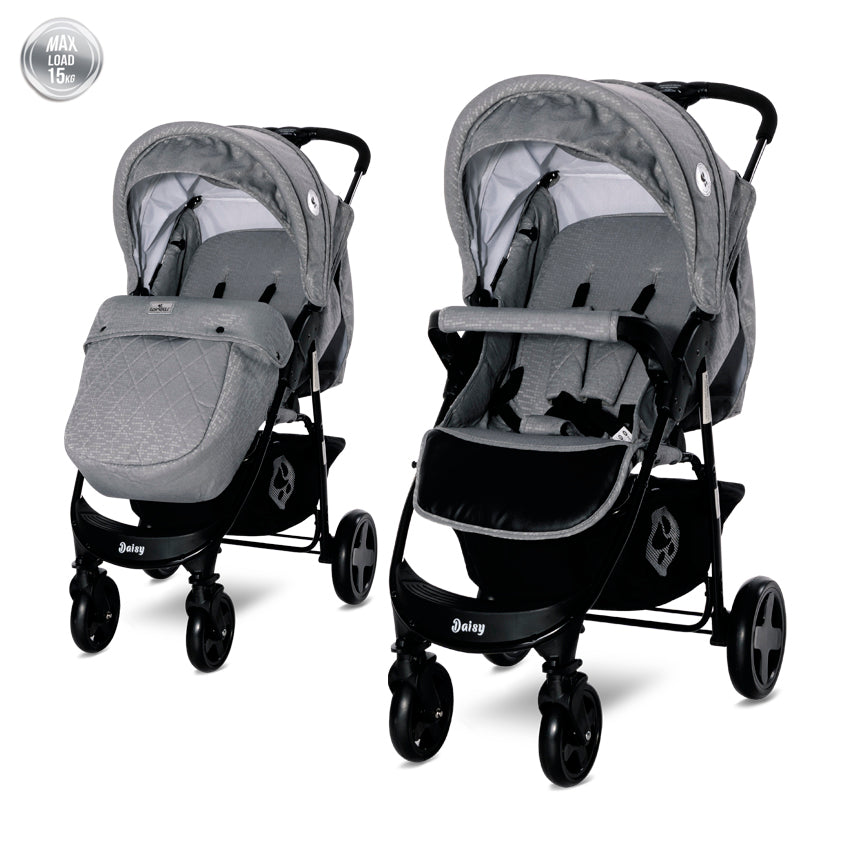 Д.Количка Daisy Basic Cool Grey + Покривало - Комбинирани Колички - Lorelli Classic - BebeMama