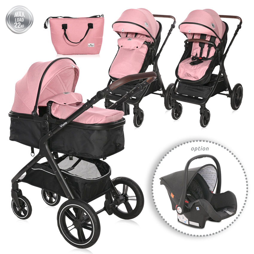 Д.Количка Viola Pink - Комбинирани Колички - Lorelli Premium - BebeMama