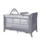 Кошара Torino 2 Нива Plus Grey Striped Elements - Сгъваеми Кошари 2 Нива - Lorelli Classic - BebeMama