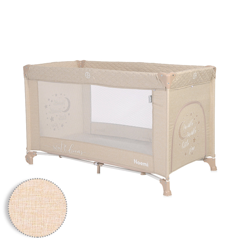 Кошара Noemi 1 Ниво Fog Beige Star - Сгъваеми Кошари 1 Ниво - Lorelli Premium - BebeMama