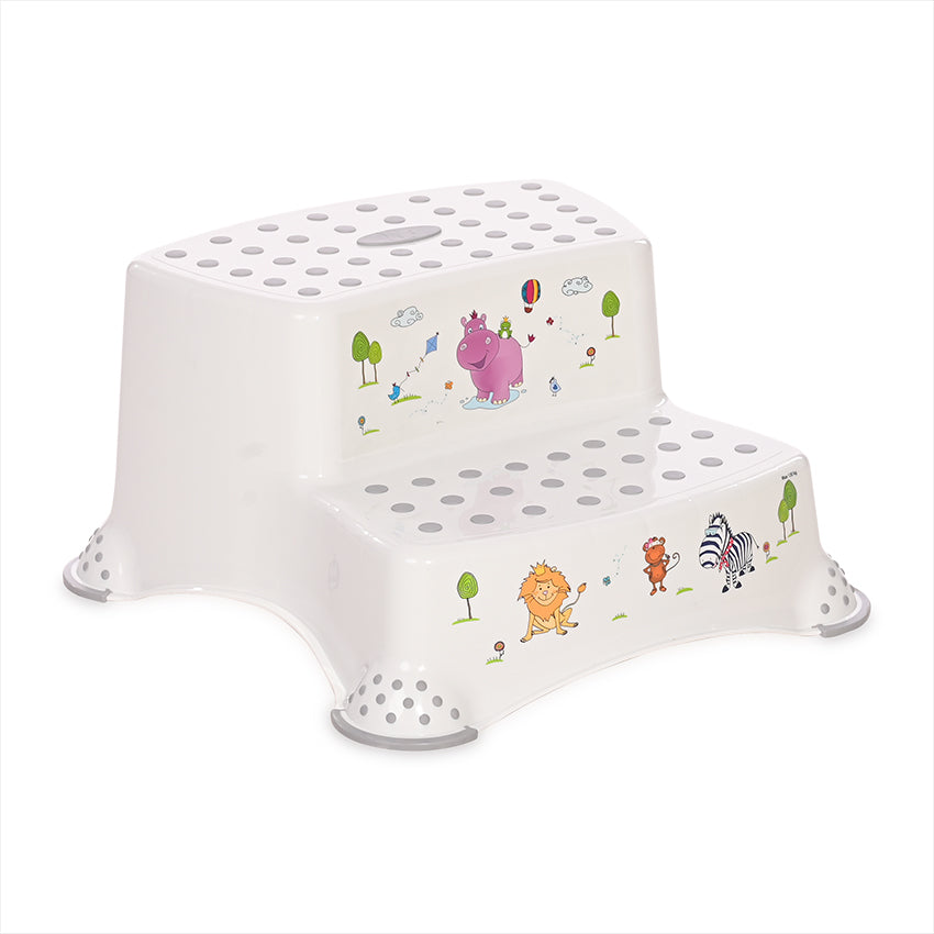 Двойно Стъпало За Баня Hippo White-Grey - Аксесоари За Баня - Lorelli Classic - BebeMama