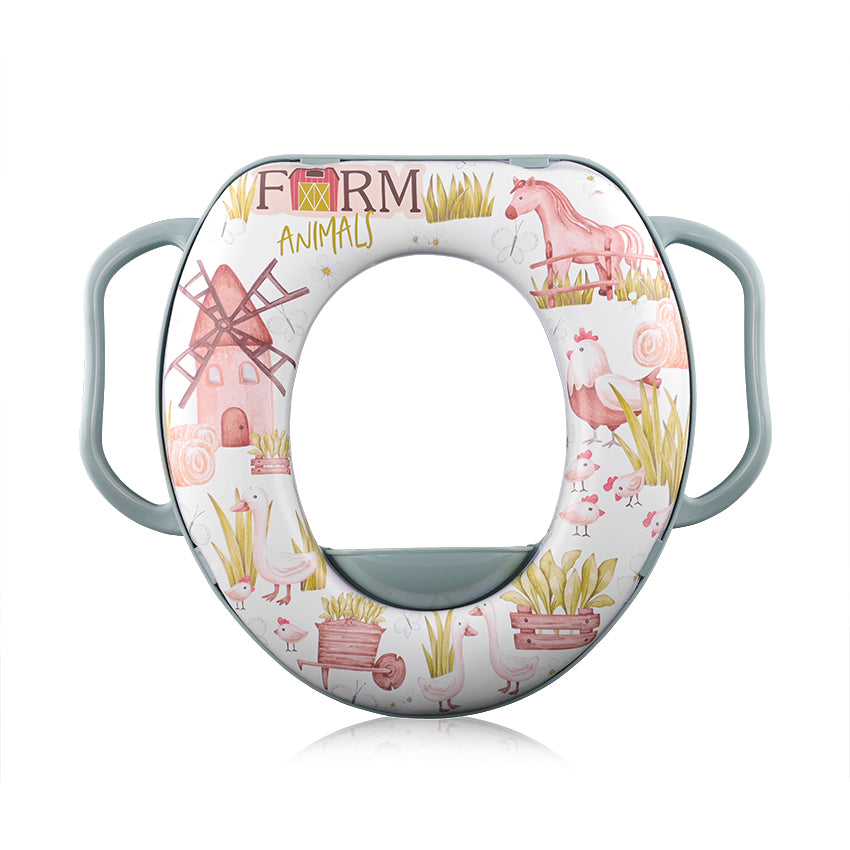 Мека Приставка С Дръжки Зелен Farm - Адаптори За Тоалетна - Lorelli Classic - BebeMama