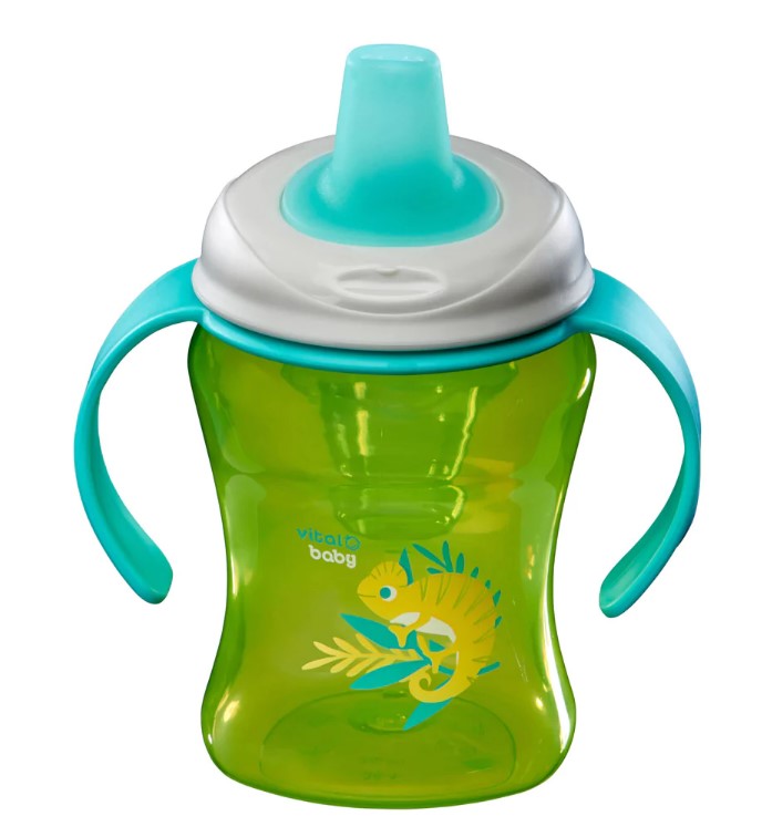 Чаша За Лесно Отпиване С Подвижни Дръжки 260 Мл. Зелена Vital Baby -  -  - BebeMama