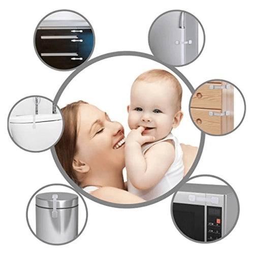 Регулируеми Ключалки С Каишки За Бебешки Шкафове 6 Броя --- BebeMama