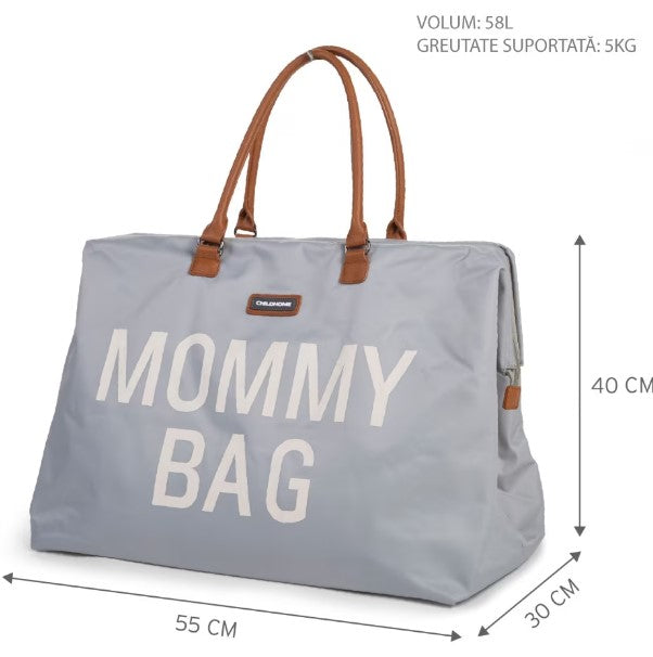 Чанта Mommy Bag Сиво/Бяло - Чанти И Раници - Childhome - BebeMama