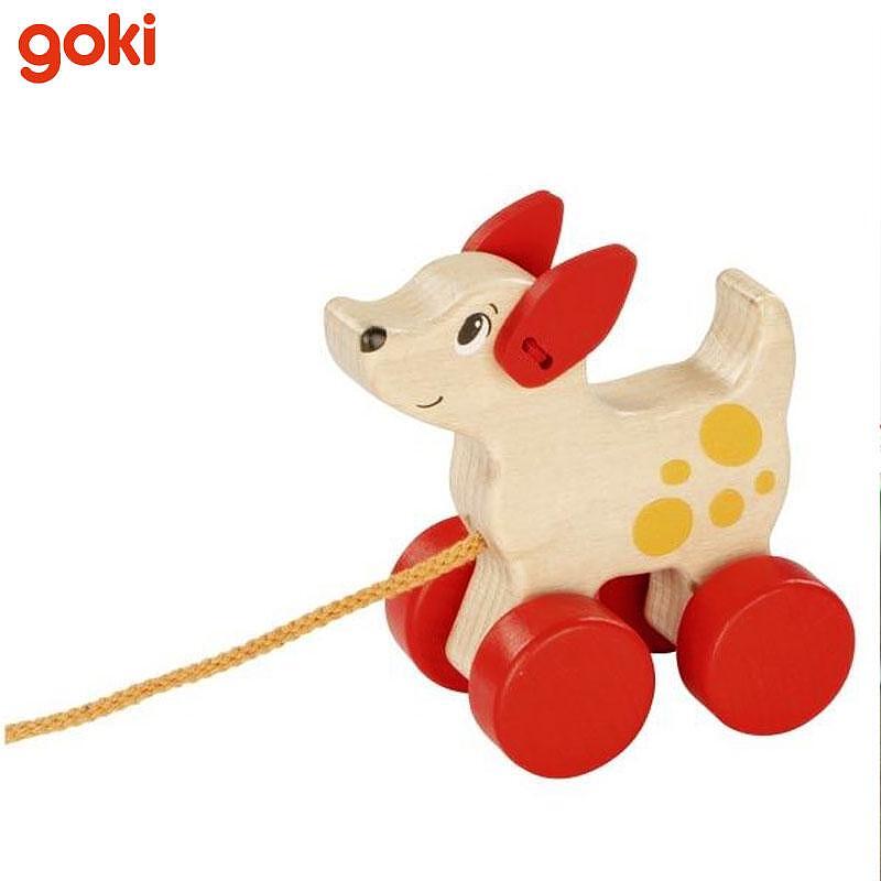 Куче За Дърпане - Дървени Играчки - Goki - BebeMama