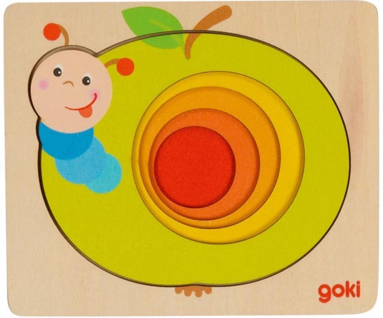 Многослоен Пъзел Гъсеница В Ябълка - Пъзели - Goki - BebeMama
