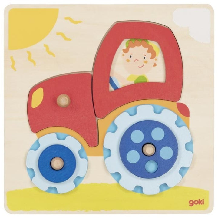 Пъзел С Дръжки Трактор - Пъзели - Goki - BebeMama