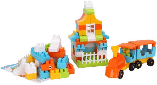 Конструктор Със Средни Елементи 90 Ел. Син 28Х16См --- BebeMama