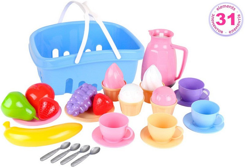 Кошница С Продукти И Сервиз 27Х19Х16 - Кухни И Готварски Пособия - Thesmileofyourbaby - BebeMama