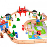 Дървено Влакче С Релси 80 Елемента - Моят Град - Коли, Камиони, Влакове И Самолети - Smartbaby - BebeMama